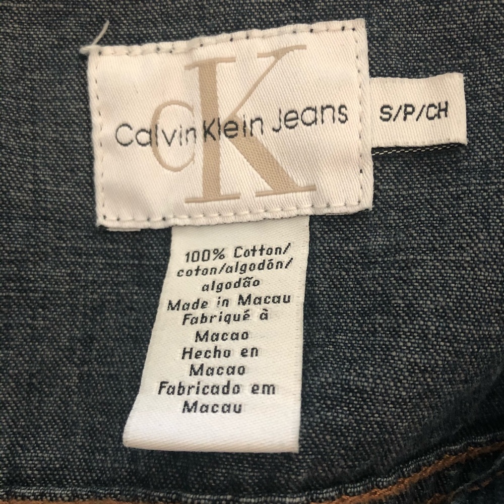Calvin Klein Jeans Dark Wash Trucker Denim Jacket - Picture 5 of 5